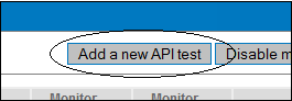 Add a New API Test button
