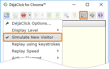 'Simulate New Visitor' option