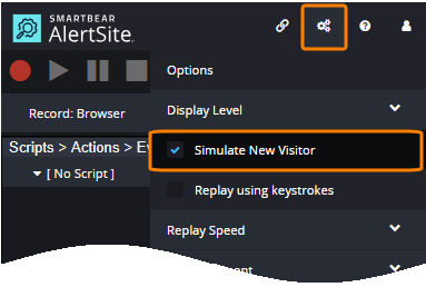 'Simulate New Visitor' option