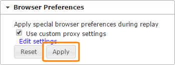 Apply proxy settings