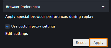 Apply proxy settings