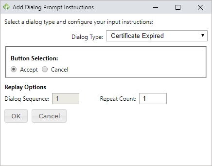 The Certificate Expired dialog