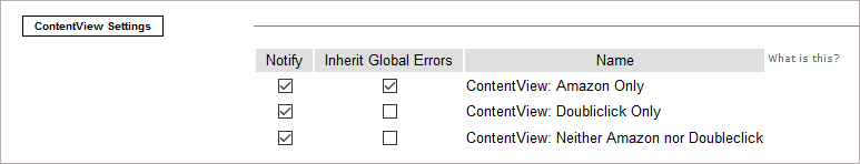 ContentView settings