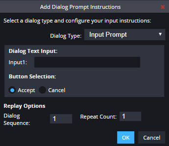 The Input Prompt dialog
