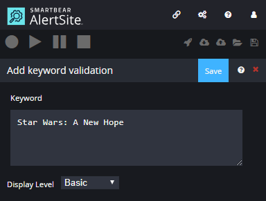 Keyword validation: Basic view