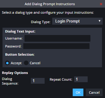 The Login Prompt dialog