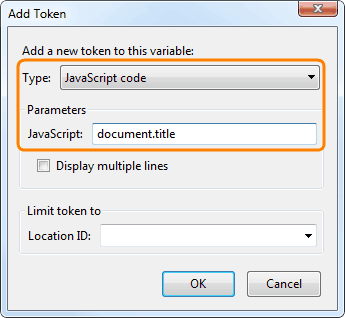 Token configuration