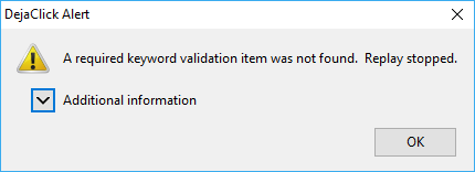 Keyword validation error