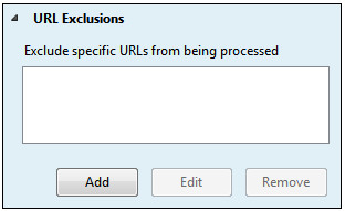 URL Exclusion panel