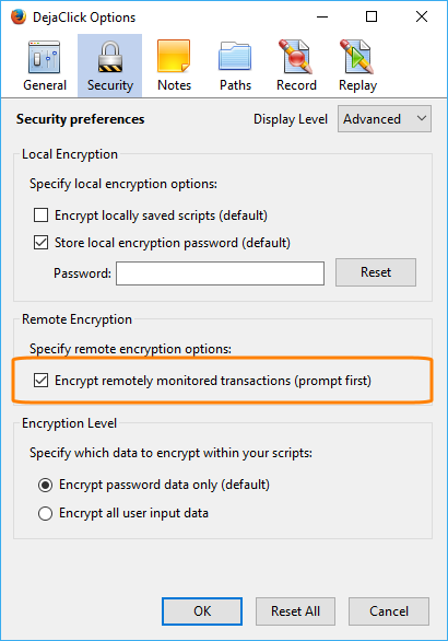 Encrypt remotely saved scripts