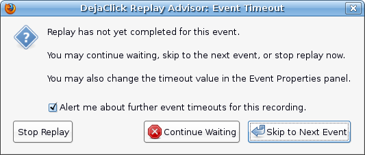 Replay Advisor: Event Timeout