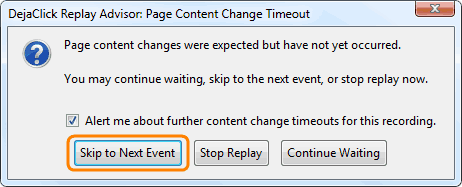 Page Content Change Timeout