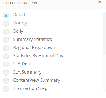 Select the Detail report type