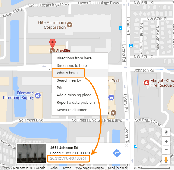 Copying coordinates from Google Maps