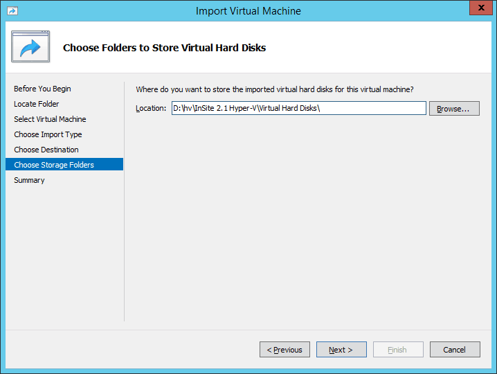 Choose Folders to Store Virtual Hard Disks