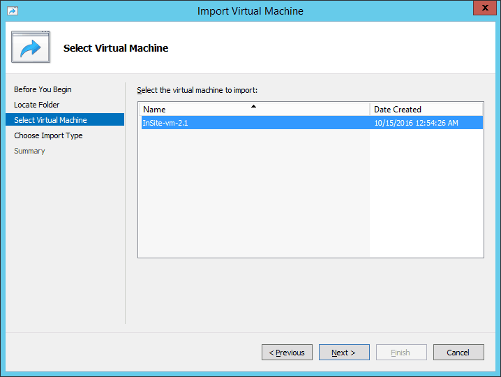 Select Virtual Machine