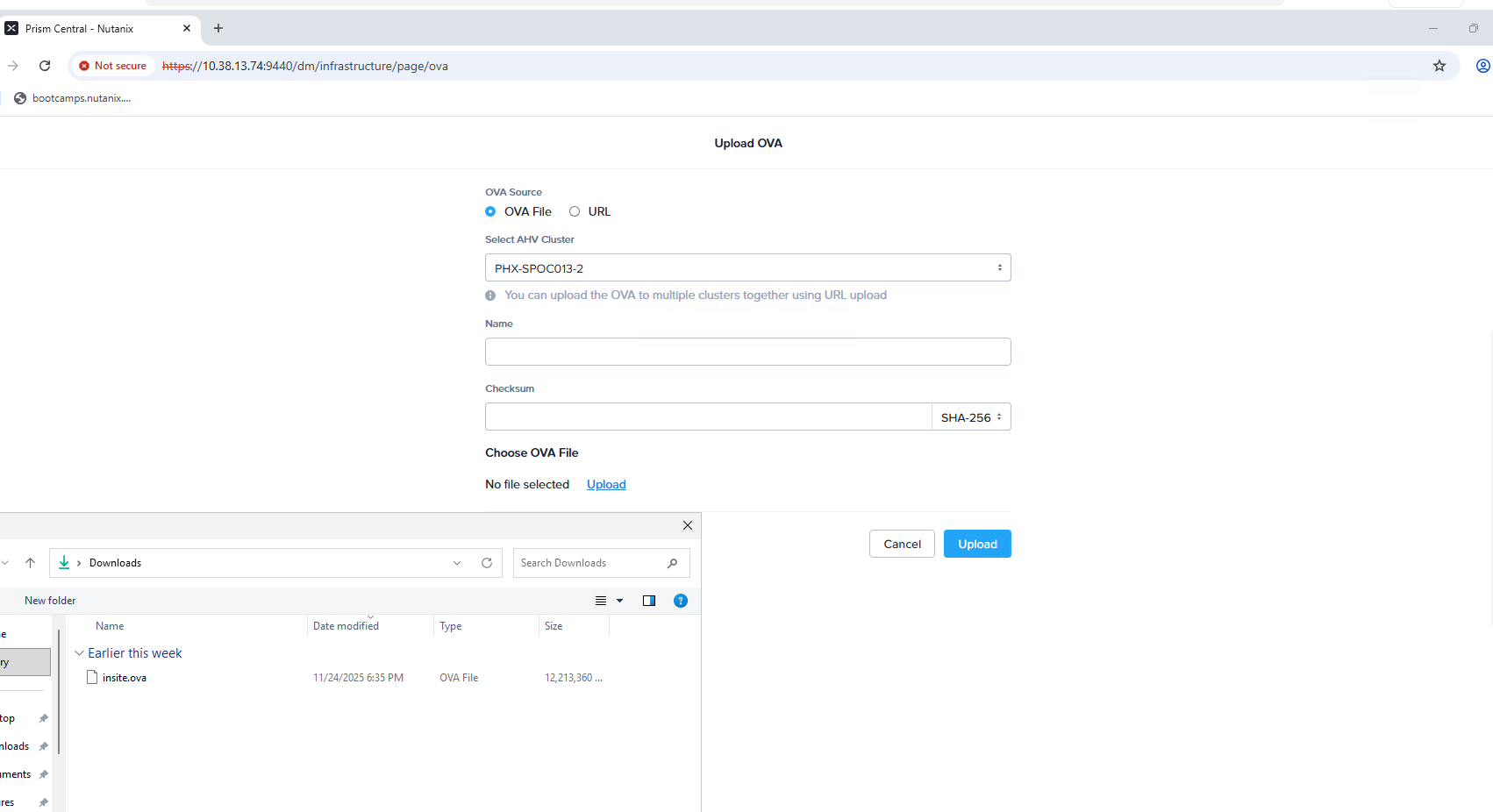 Browse and upload Browse and upload
