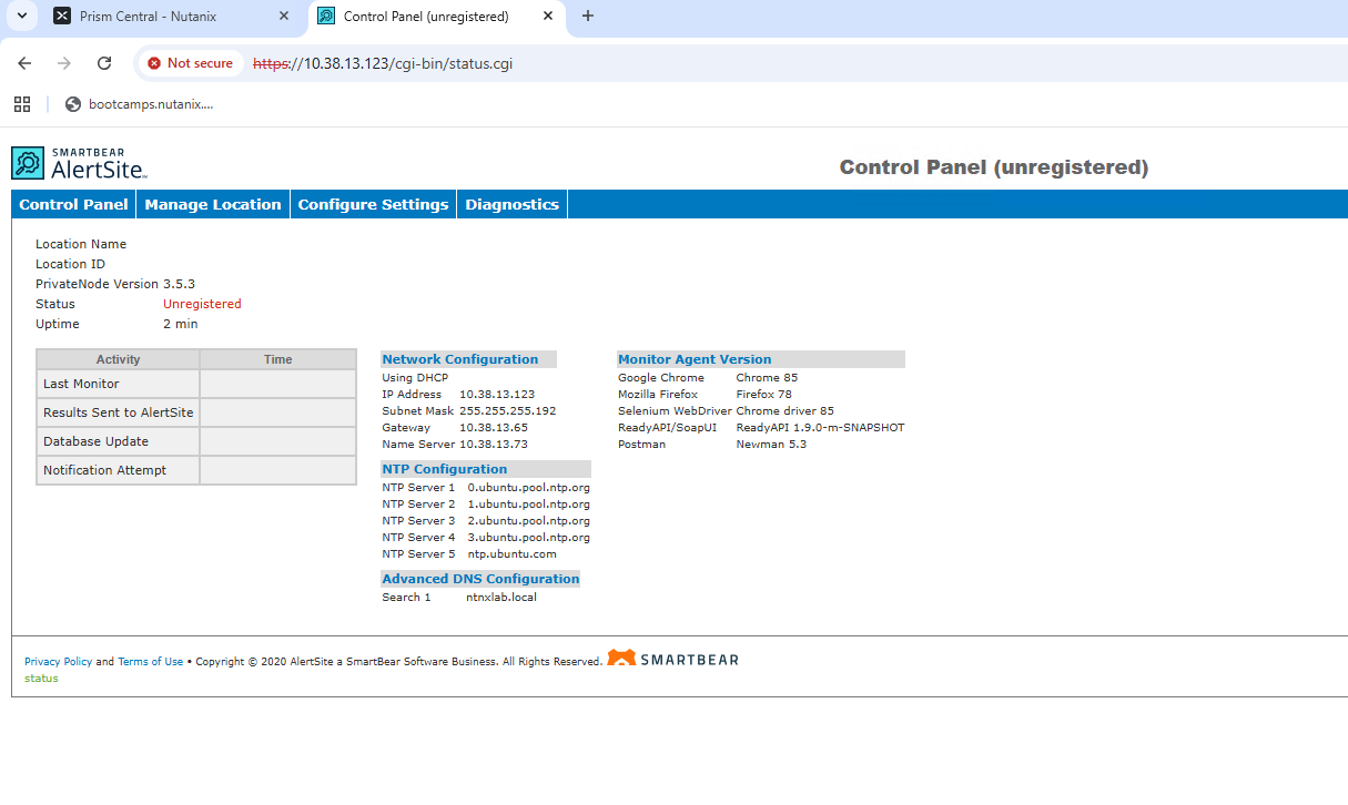 Console tab Console tab