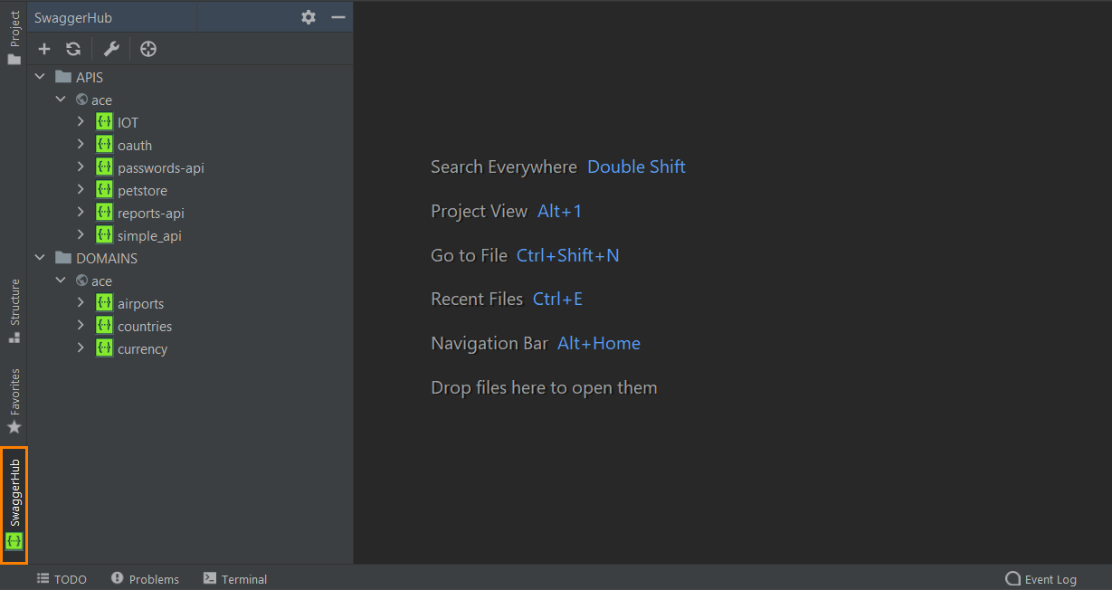 Plugin panel in IDE