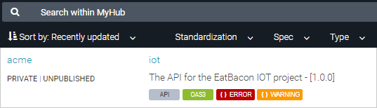 Standardization error and warning badges