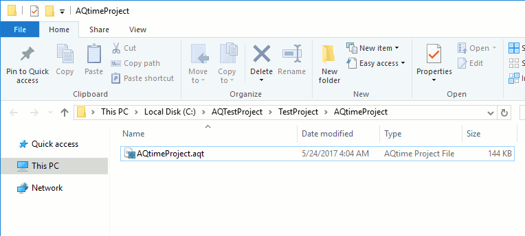 AQTime integration with Visual Studio: Place your AQTime project to the created folder