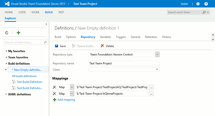 AQTime integration with Visual Studio: Mapping Team Foundation Version Control folders