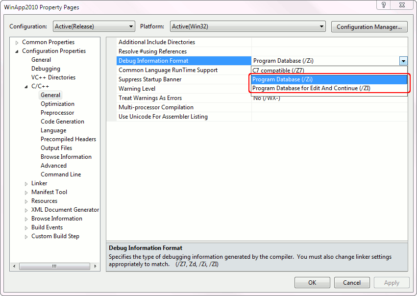 Compiler Settings for Microsoft Visual C++ 2005 - 2015 | AQTime  Documentation