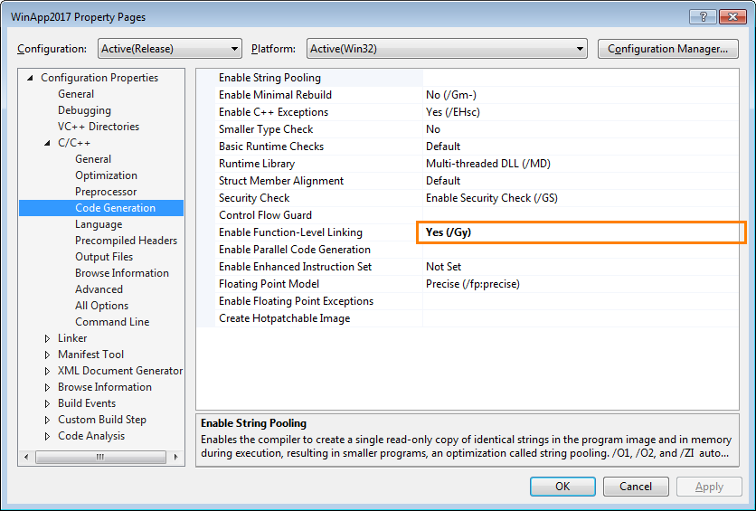 ms visual studio c compiler