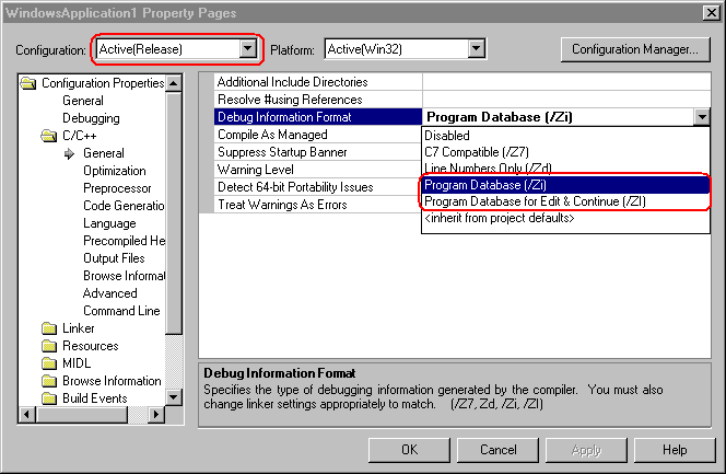 Visual C Compiler Options