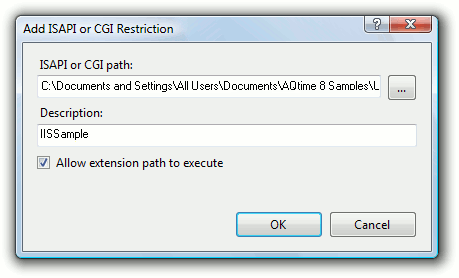 Add ISAPI or CGI Restriction Dialog