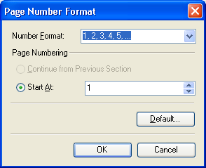 Page Number Format Dialog