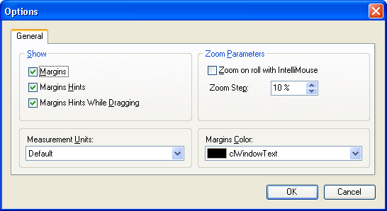 Print Preview - Options Dialog