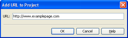 Add URL to Project Dialog