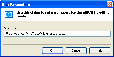 Run Parameters Dialog (for ASP.NET Mode)
