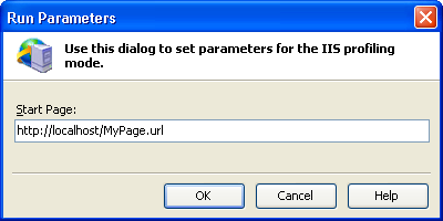 Run Parameters Dialog (for IIS Mode)