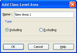 The Add Class-Level Area dialog.