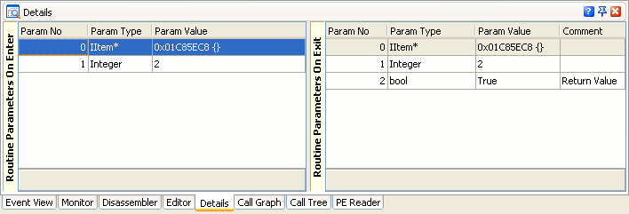 The Details Panel of the Function Trace Profiler