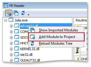 Select the Add Module to Project from the context menu.
