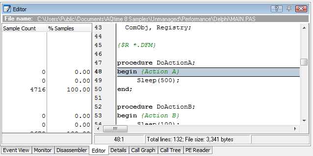 Sampling Profiler Results - Editor