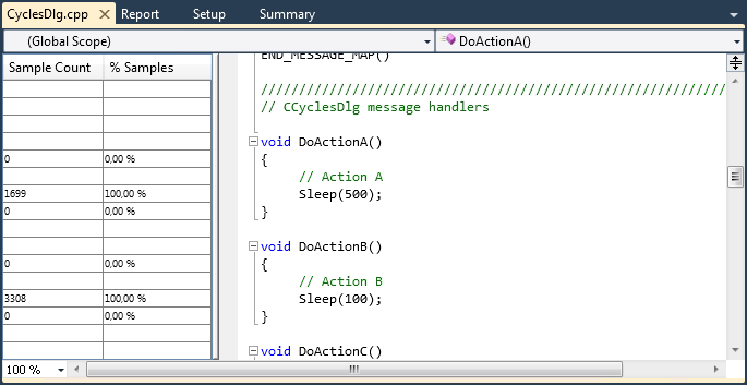 Sampling Profiler Results - Editor