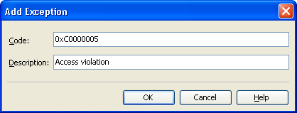 Add Exception Dialog