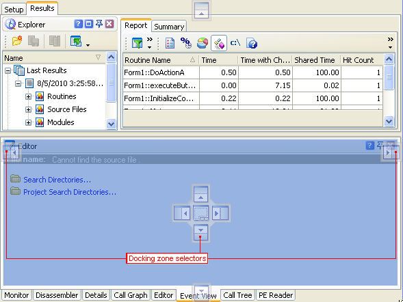 Docking zone selector