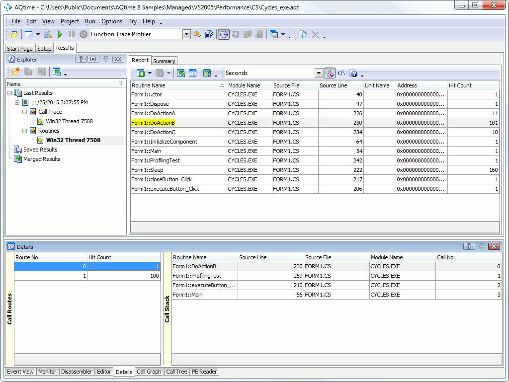 DoActionB results in the Details panel