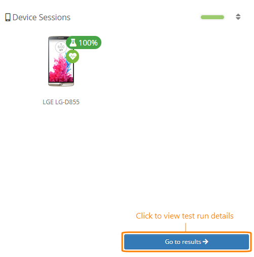 Opening the device session details