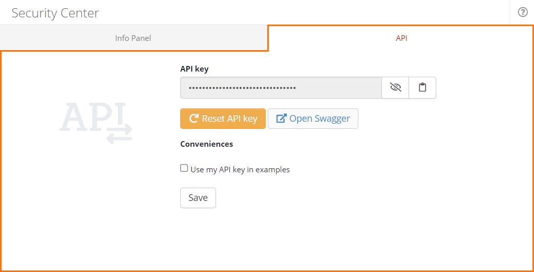 API key settings