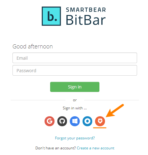 The Auth0 button on the BitBBitBarar Login screen