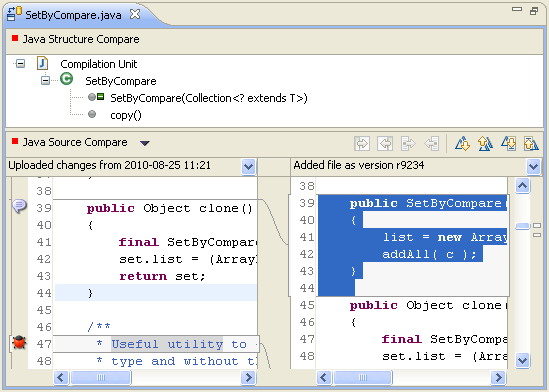 Compare Editor window in Eclipse Plug-in
