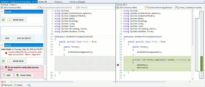 Diff Viewer window in Visual Studio Extension