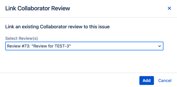Link existing Collaborator review from JIRA ticket