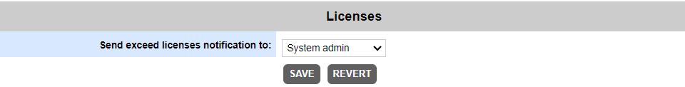 The Sending Licenses section in Settings